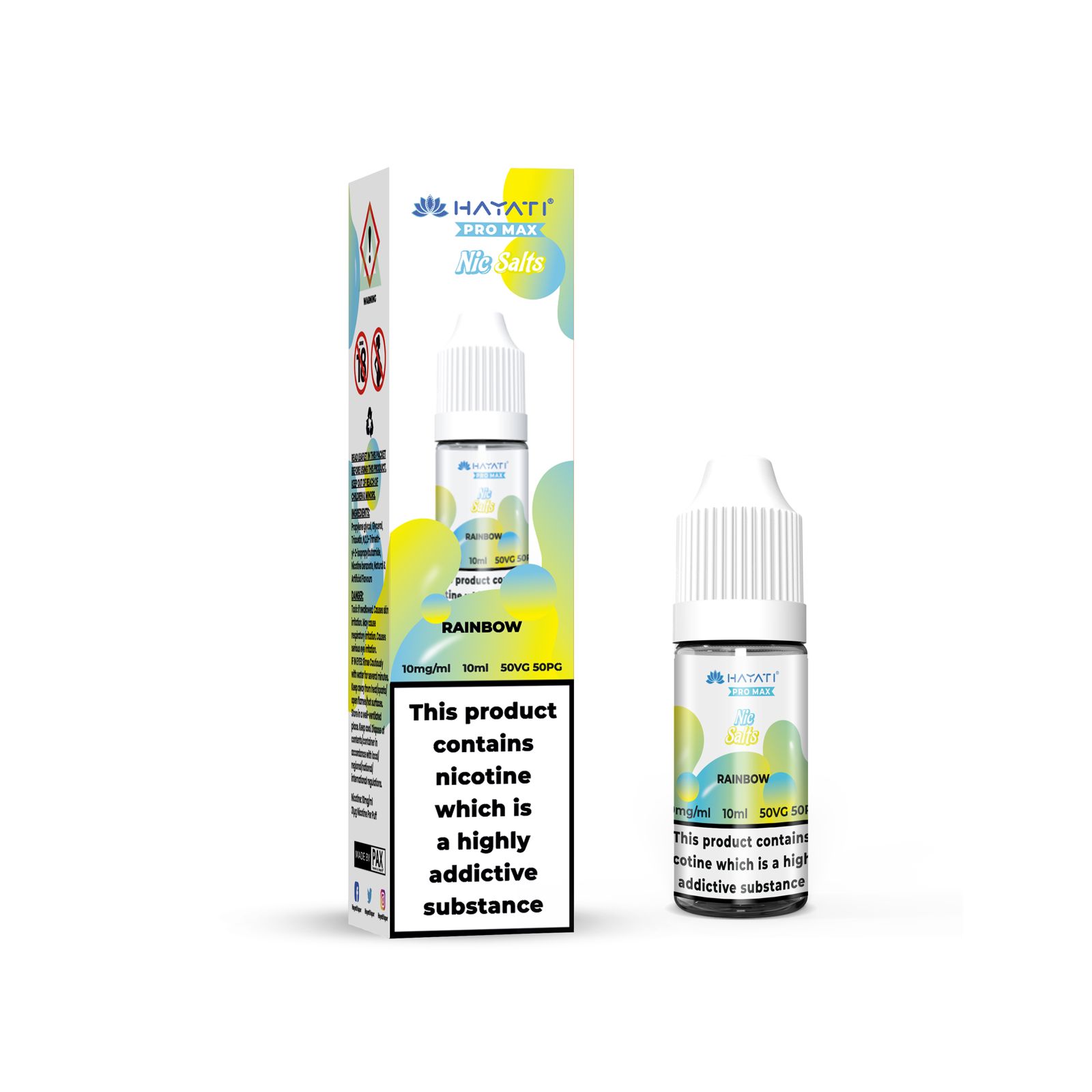Hayati Pro Max Nic Salt - 10ml - Nic salt Rainbow - 10mg